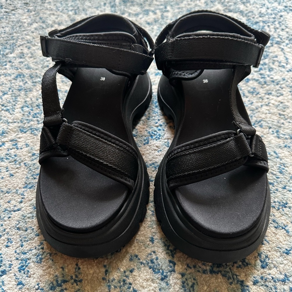 Zara Black Platform Sandals